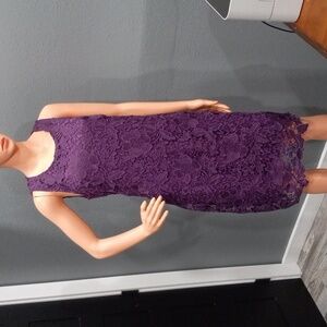 Trulli Women's Dress Sleeveless Lace Seath  Royal Purple Size 12